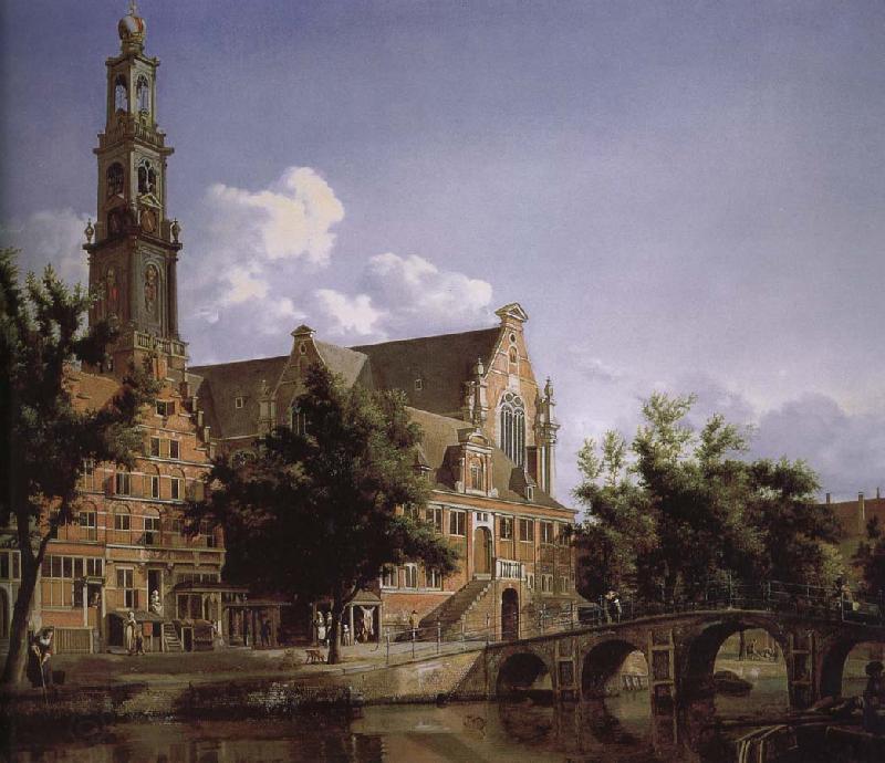 Jan van der Heyden Canal and Church of the scenic West